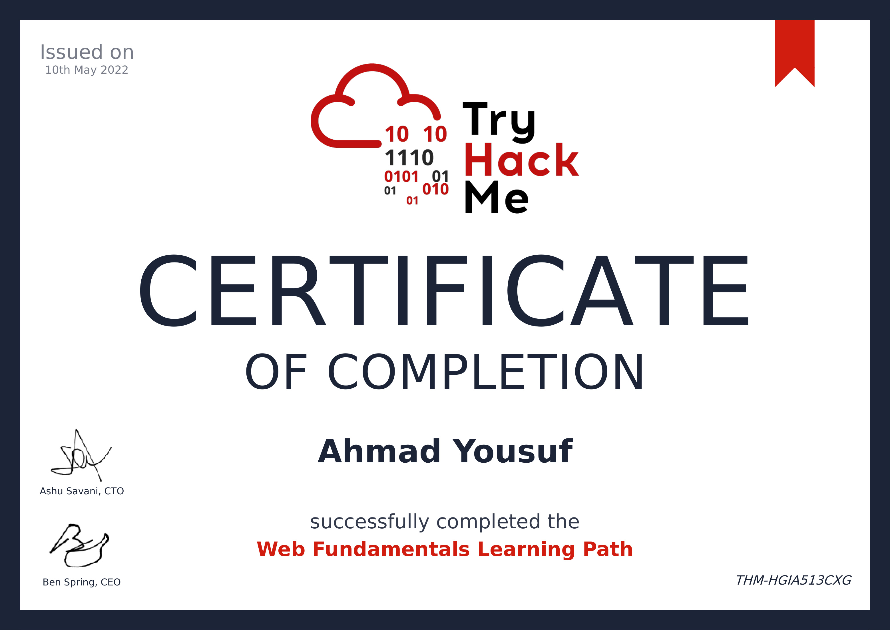 Web Fundamentals Path certificate